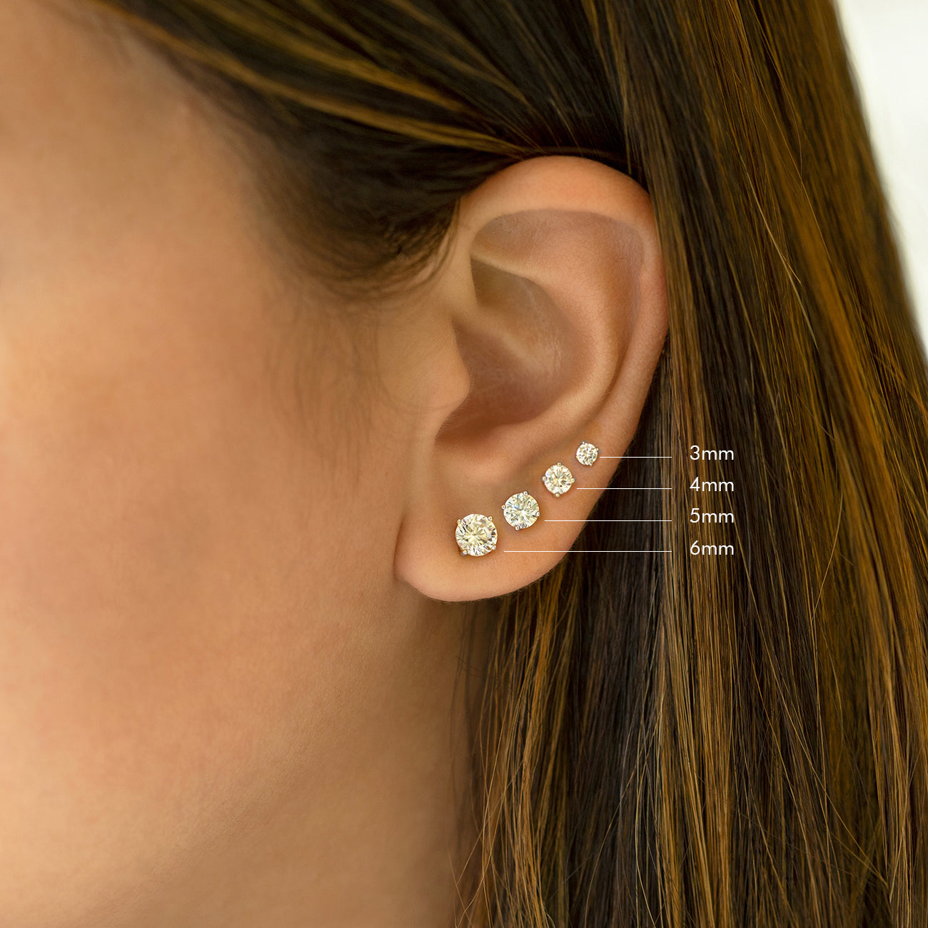 3mm CZ Sterling Silver Classic Earring Studs - Studio Jewellery - Stud Earrings