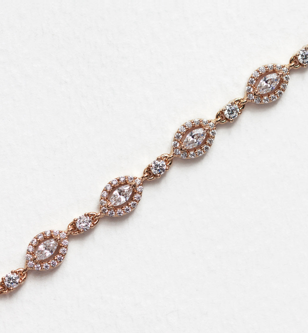 Rose Gold Plated Pink Crystal Necklace Bracelet Earrings Wedding Jewelry  Set 829 | eBay