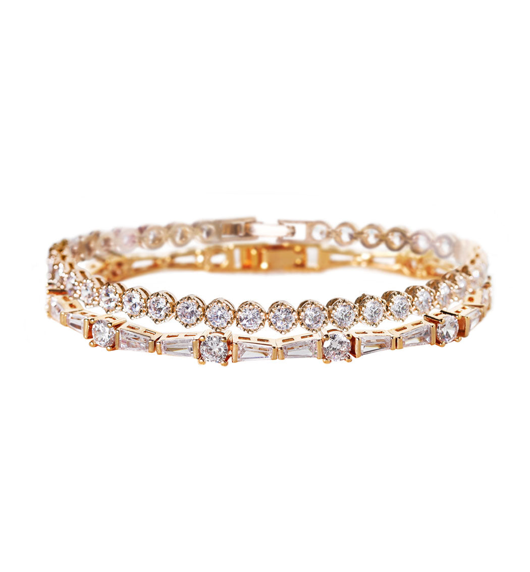 Deco Tapered Baguette & Regal Tennis Bracelets