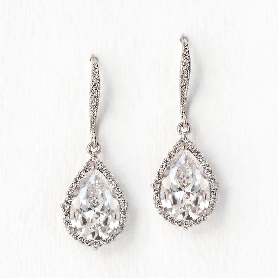 Bridal Earrings | Swarovski Crystal Pear Drop Earrings Jewelry Set ...