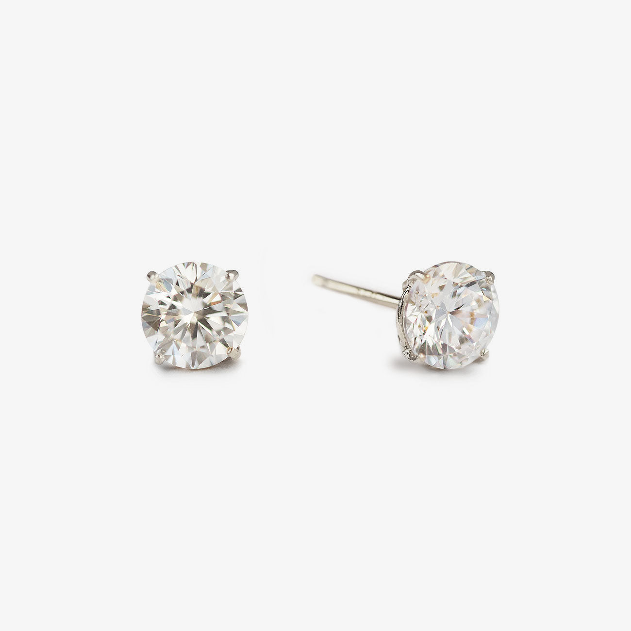 14K White Gold Stud Earrings, Sapphire Earrings, Bridal Studs – AMYO Bridal