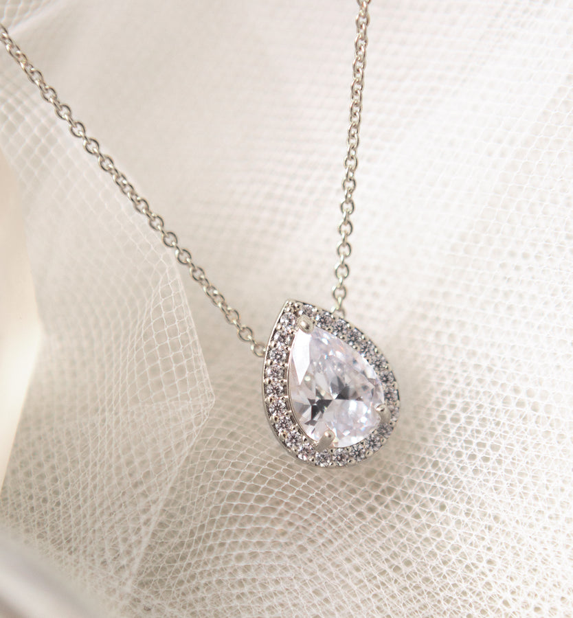 Teardrop Necklace, Pendant Necklace, Bridal Jewelry | Wedding Jewelry ...